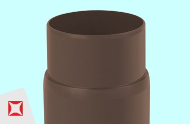 Муфта водосточной трубы коричневая 125 мм