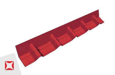 Покрывающий фартук красный 1020х140 мм Ондувилла