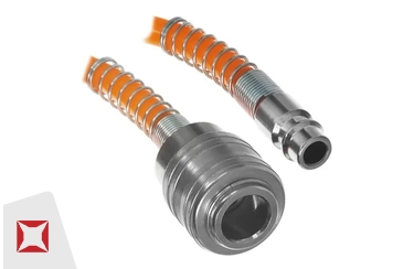 Шланг спиральный фитинги рапид Калибр 15 413415 Ф 5x8 мм для компрессора (оранжевый)